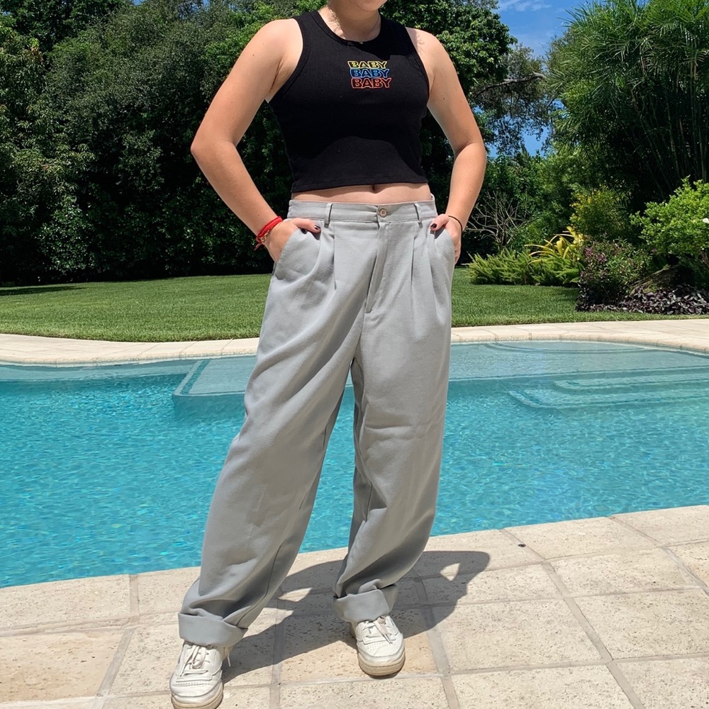 Ashy teal Briggs trouser pants